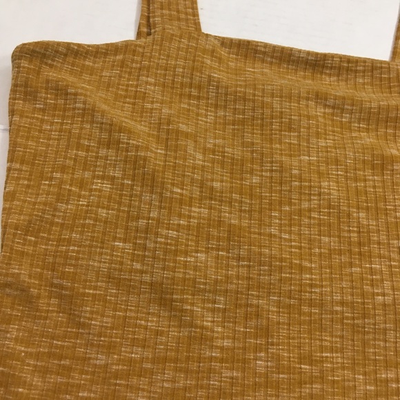 Bobeau Ribbed Marl Square Neck Tank Top in Mustard - Picture 5 of 12